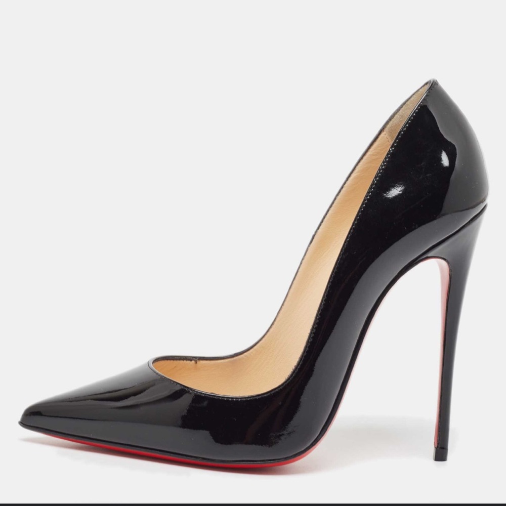 Black Patent Leather Stiletto Heels
